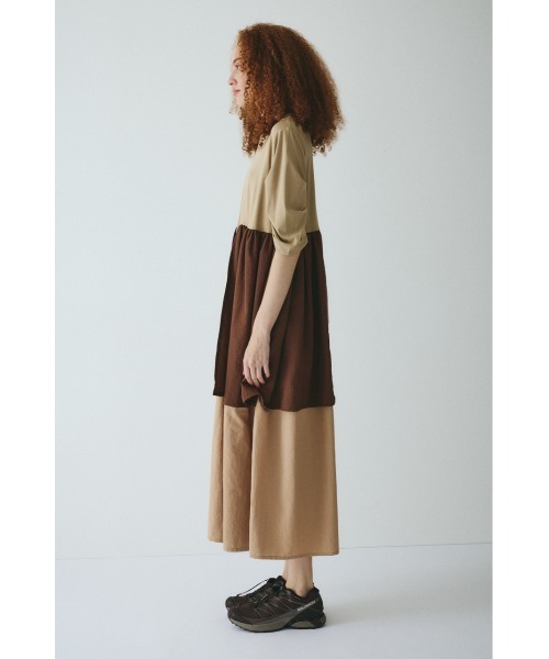 HeRIN.CYE | Tuck sleeve docking dress (ワンピース(ミニ