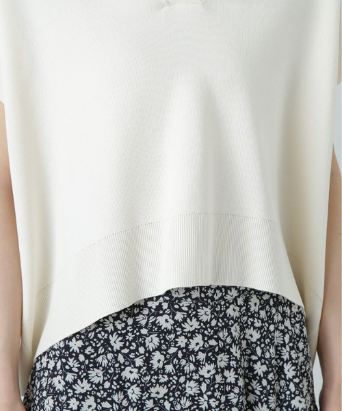 N.(N. Natural Beauty Basic)(エヌエヌナチュラルビューティーベーシック)の「リラックスポロニット(ニット/セーター・レディース・ネイビー/オフホワイト/グリーン・MEDIUM)」の14枚目の写真