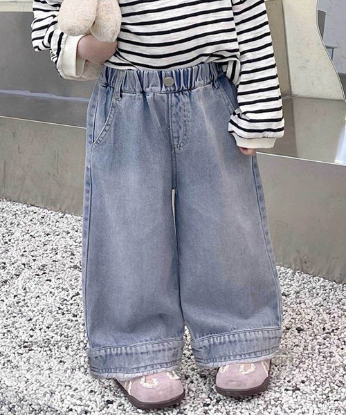 aimoha（アイモハ）の「【aimoha-KIDS-】ワイドデニムパンツ（デニムパンツ・キッズ・ブルー・90/100/110/120/130）」の4枚目の写真