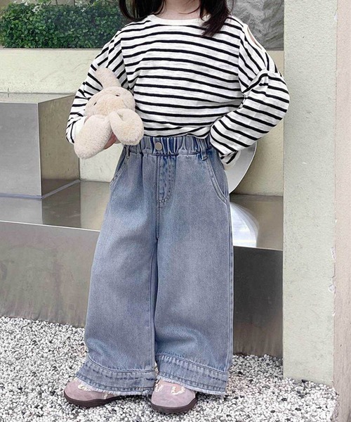 aimoha（アイモハ）の「【aimoha-KIDS-】ワイドデニムパンツ（デニムパンツ・キッズ・ブルー・90/100/110/120/130）」の3枚目の写真