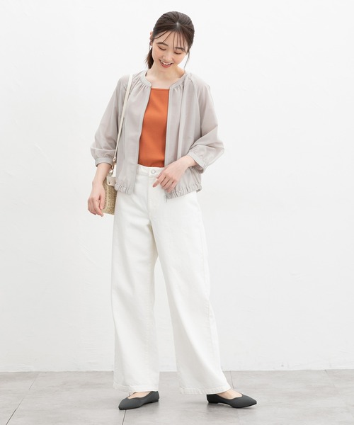 8分袖シアーブルゾン（ブルゾン）｜Honeys（ハニーズ）のファッション