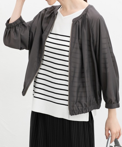 セール】8分袖シアーブルゾン（ブルゾン）｜Honeys（ハニーズ