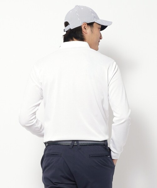 adabat（アダバット）の「◆UVカット/吸水速乾 ポケットエンブロイ長袖ポロシャツ（ポロシャツ・メンズ・ホワイト/ネイビー/パープル・52/50/48/46）」の5枚目の写真