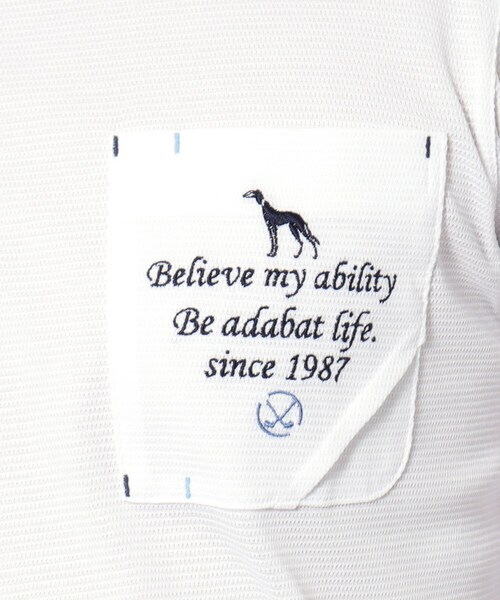 adabat（アダバット）の「◆UVカット/吸水速乾 ポケットエンブロイ長袖ポロシャツ（ポロシャツ・メンズ・ホワイト/ネイビー/パープル・52/50/48/46）」の8枚目の写真