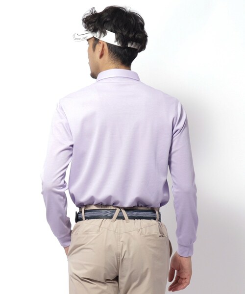 adabat（アダバット）の「◆UVカット/吸水速乾 ポケットエンブロイ長袖ポロシャツ（ポロシャツ・メンズ・ホワイト/ネイビー/パープル・52/50/48/46）」の10枚目の写真