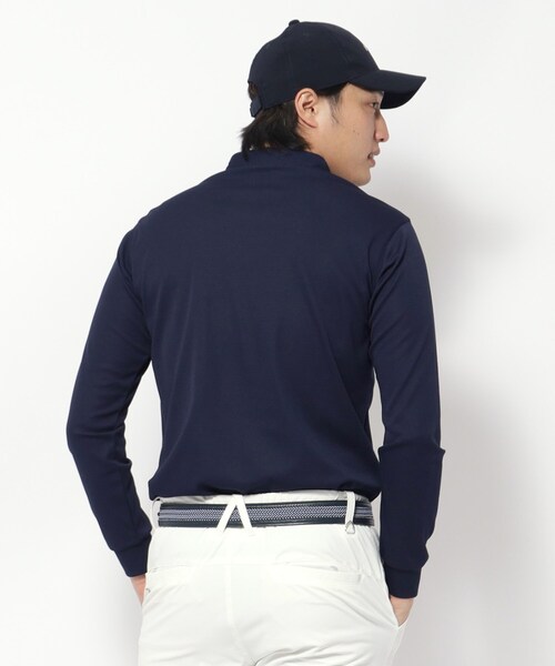 adabat（アダバット）の「◆UVカット/吸水速乾 ポケットエンブロイ長袖ポロシャツ（ポロシャツ・メンズ・ホワイト/ネイビー/パープル・52/50/48/46）」の14枚目の写真