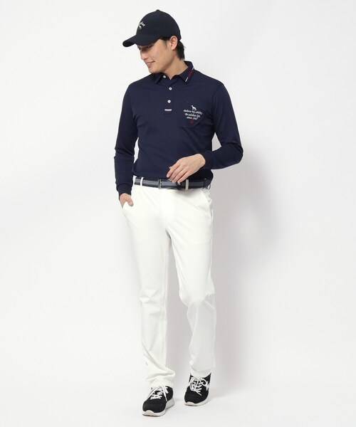 adabat（アダバット）の「◆UVカット/吸水速乾 ポケットエンブロイ長袖ポロシャツ（ポロシャツ・メンズ・ホワイト/ネイビー/パープル・52/50/48/46）」の15枚目の写真