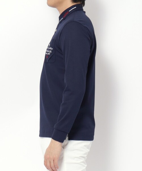 adabat（アダバット）の「◆UVカット/吸水速乾 ポケットエンブロイ長袖ポロシャツ（ポロシャツ・メンズ・ホワイト/ネイビー/パープル・52/50/48/46）」の19枚目の写真