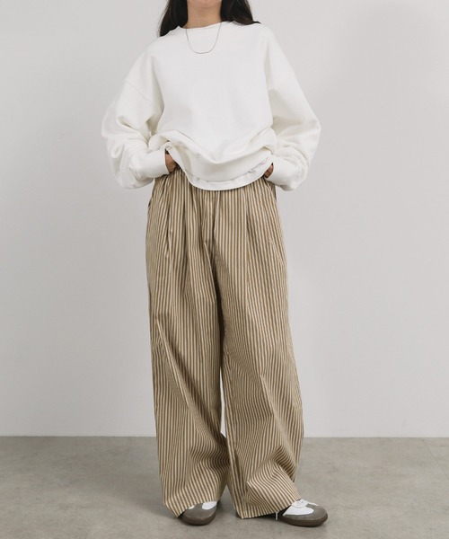 セール】【新色追加】ストライプイージーワイドパンツ（その他パンツ