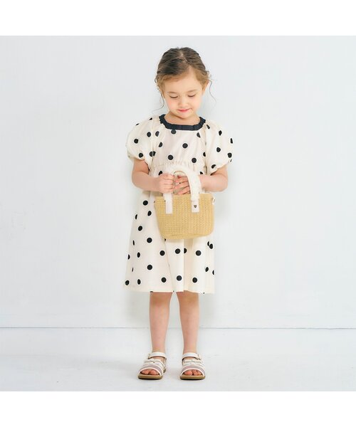 apres les cours(アプレレクール)の「フリルかごポシェット(かごバッグ・キッズ・ベージュ・FREE)」の2枚目の写真