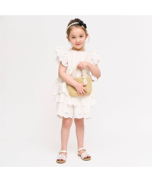 apres les cours(アプレレクール)の「フリルかごポシェット(かごバッグ・キッズ・ベージュ・FREE)」の3枚目の写真