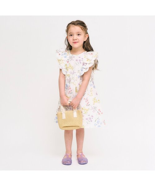 apres les cours(アプレレクール)の「フリルかごポシェット(かごバッグ・キッズ・ベージュ・FREE)」の4枚目の写真