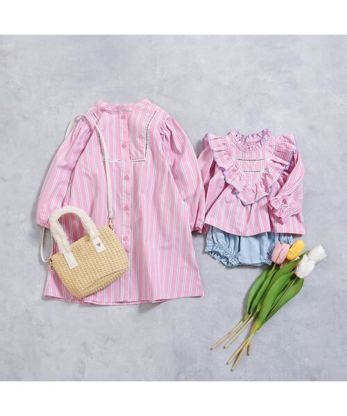 apres les cours(アプレレクール)の「フリルかごポシェット(かごバッグ・キッズ・ベージュ・FREE)」の8枚目の写真