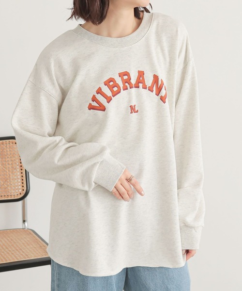 n'OrLABEL(ノアールレーベル)の「カレッジロゴ裏毛スウェット(スウェット・レディース・グリーン/ネイビー/オートミール/杢グレー・FREE)」の1枚目の写真