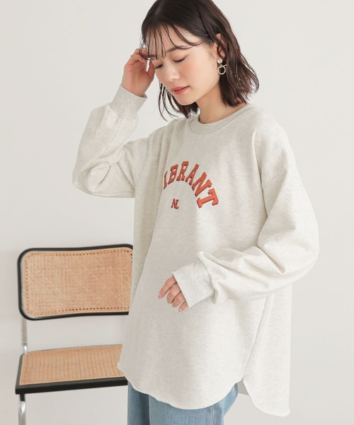 n'OrLABEL(ノアールレーベル)の「カレッジロゴ裏毛スウェット(スウェット・レディース・グリーン/ネイビー/オートミール/杢グレー・FREE)」の12枚目の写真