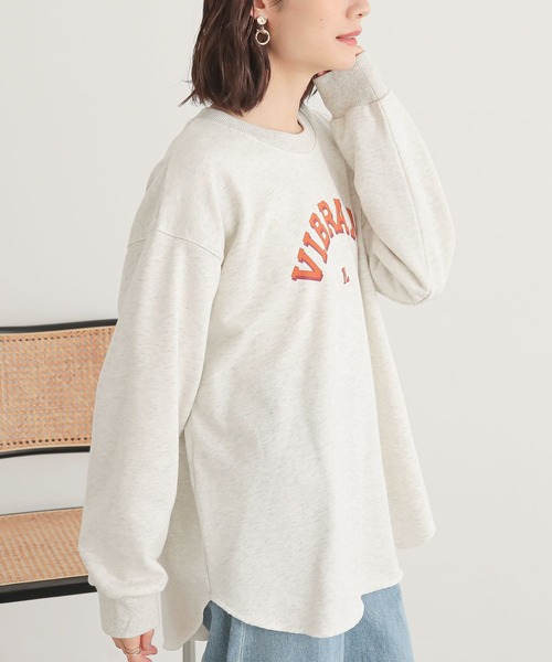 n'OrLABEL(ノアールレーベル)の「カレッジロゴ裏毛スウェット(スウェット・レディース・グリーン/ネイビー/オートミール/杢グレー・FREE)」の11枚目の写真