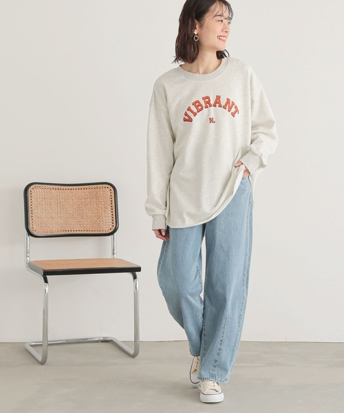 n'OrLABEL(ノアールレーベル)の「カレッジロゴ裏毛スウェット(スウェット・レディース・グリーン/ネイビー/オートミール/杢グレー・FREE)」の13枚目の写真