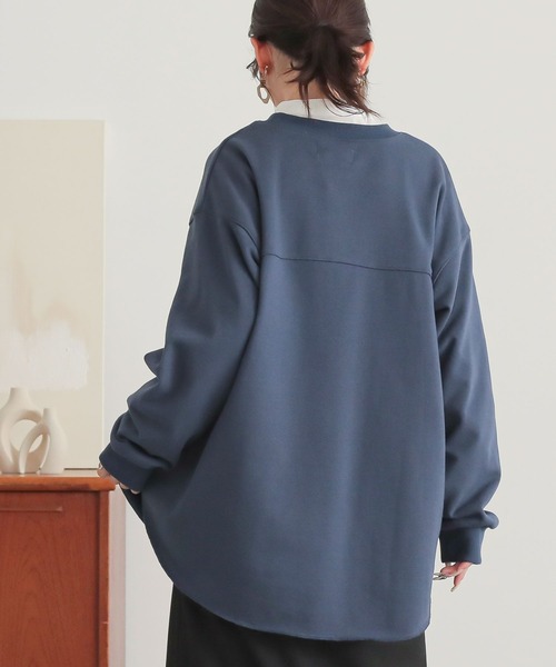 n'OrLABEL(ノアールレーベル)の「カレッジロゴ裏毛スウェット(スウェット・レディース・グリーン/ネイビー/オートミール/杢グレー・FREE)」の17枚目の写真