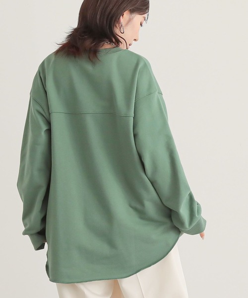 n'OrLABEL(ノアールレーベル)の「カレッジロゴ裏毛スウェット(スウェット・レディース・グリーン/ネイビー/オートミール/杢グレー・FREE)」の7枚目の写真