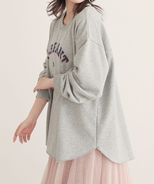 n'OrLABEL(ノアールレーベル)の「カレッジロゴ裏毛スウェット(スウェット・レディース・グリーン/ネイビー/オートミール/杢グレー・FREE)」の21枚目の写真