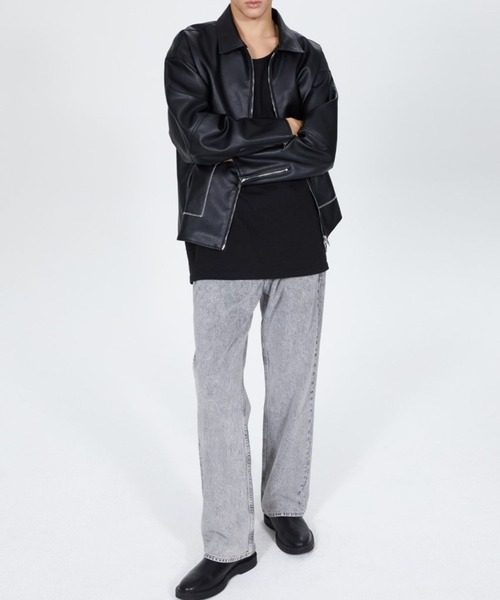 V2（ブイツー）の「V2／8142ステッチレザージャケット（ブルゾン・メンズ・ブラック・LARGE/MEDIUM）」の5枚目の写真