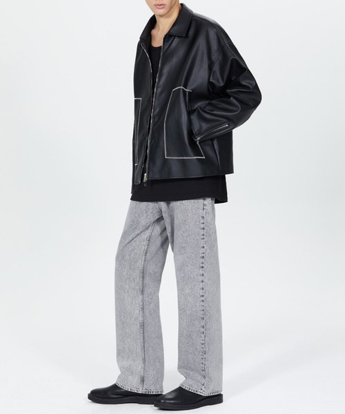 V2（ブイツー）の「V2／8142ステッチレザージャケット（ブルゾン・メンズ・ブラック・LARGE/MEDIUM）」の6枚目の写真