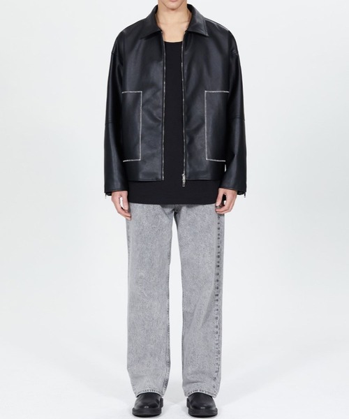 V2（ブイツー）の「V2／8142ステッチレザージャケット（ブルゾン・メンズ・ブラック・LARGE/MEDIUM）」の7枚目の写真