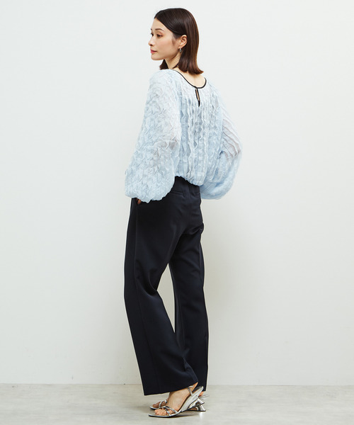 SOFFITTO(ソフィット)の「機能素材2WAYストレッチフレアパンツ(その他パンツ・レディース・ネイビー/ブラック・S/M)」の9枚目の写真