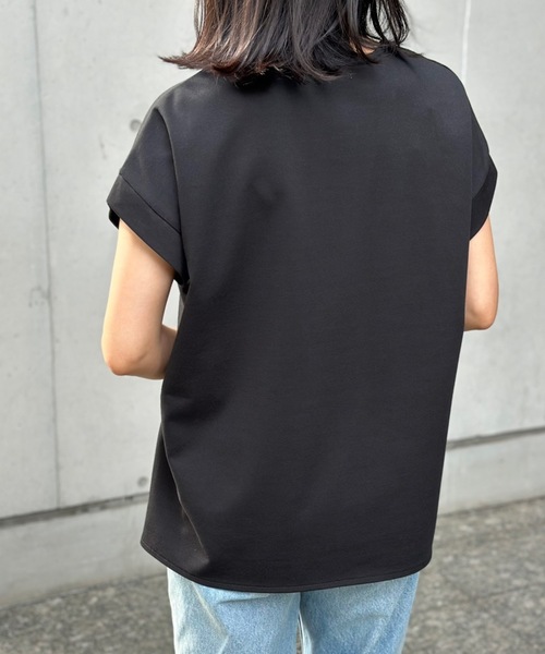 ライトダンボールサイドスリットキーネックプルオーバー（T