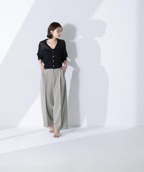 NATURAL BEAUTY BASIC(ナチュラルビューティーベーシック)の「◇Vネックシアーリブカーディガン(カーディガン/ボレロ・レディース・ダークブルー/オフホワイト/ブラック・FREE)」の11枚目の写真