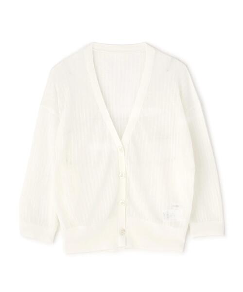 NATURAL BEAUTY BASIC(ナチュラルビューティーベーシック)の「◇Vネックシアーリブカーディガン(カーディガン/ボレロ・レディース・ダークブルー/オフホワイト/ブラック・FREE)」の19枚目の写真