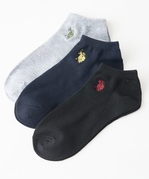 U.S. POLO ASSN.（ユーエスポロアッスン）の「【U.S. POLO ASSN./ユーエスポロアッスン】ワンポイント ロゴ刺繍 スニーカー3Pソックス（ソックス/靴下）」