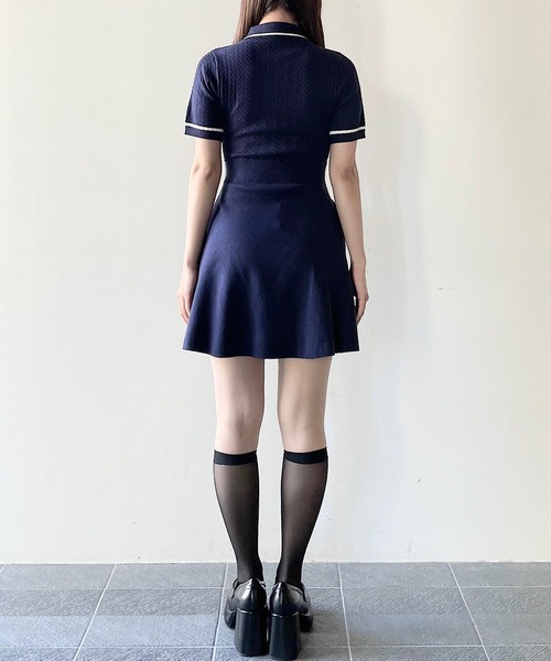 Polo 黒 ケーブルニットワンピース FREE ポロラルフローレン] POLO ケーブルニット ワンピース ☆送料込