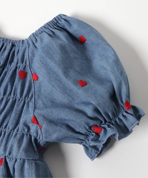 apres les cours（アプレレクール）の「【ジュニア対応】ハート刺繍シャーリングワンピース（ワンピース・キッズ・ブラック/インディゴブルー・140/130/120/110/100/90/80）」の8枚目の写真