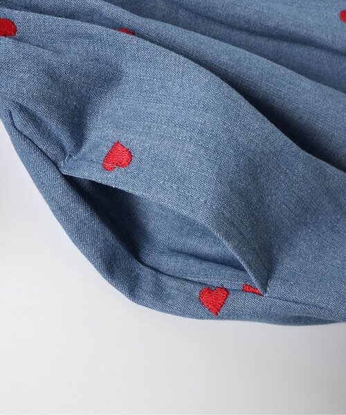 apres les cours（アプレレクール）の「【ジュニア対応】ハート刺繍シャーリングワンピース（ワンピース・キッズ・ブラック/インディゴブルー・140/130/120/110/100/90/80）」の10枚目の写真