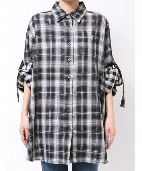 jouetie(ジュエティ)の「ルーズガーゼチェックシャツ(シャツ/ブラウス・レディース・ブラック/ブラウン/レッド・MEDIUM)」の15枚目の写真