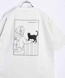 WESTSEA | TASOGARE GIRL & CAT フェイクスエード オーバーサイズ 半袖カットソー(Tシャツ/カットソー)