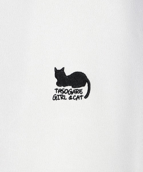 WESTSEA(ウエストシー)の「TASOGARE GIRL & CAT フェイクスエード オーバーサイズ 半袖カットソー(Tシャツ/カットソー・メンズ・オフホワイト/グレー/チャコールグレー/グレー系その他/チャコール/ホワイト系その他・M/L)」の16枚目の写真