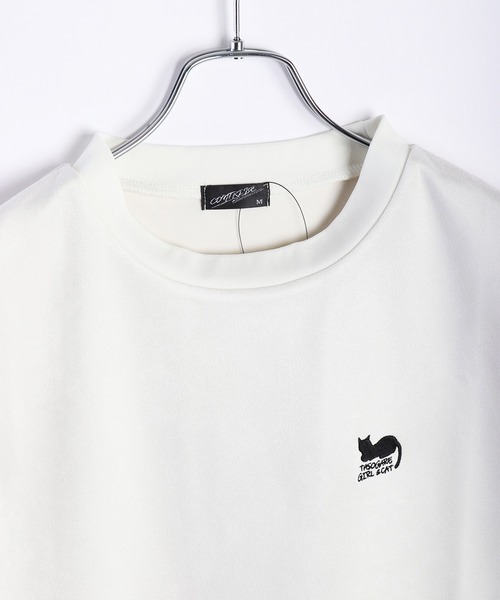 WESTSEA(ウエストシー)の「TASOGARE GIRL & CAT フェイクスエード オーバーサイズ 半袖カットソー(Tシャツ/カットソー・メンズ・オフホワイト/グレー/チャコールグレー/グレー系その他/チャコール/ホワイト系その他・M/L)」の20枚目の写真