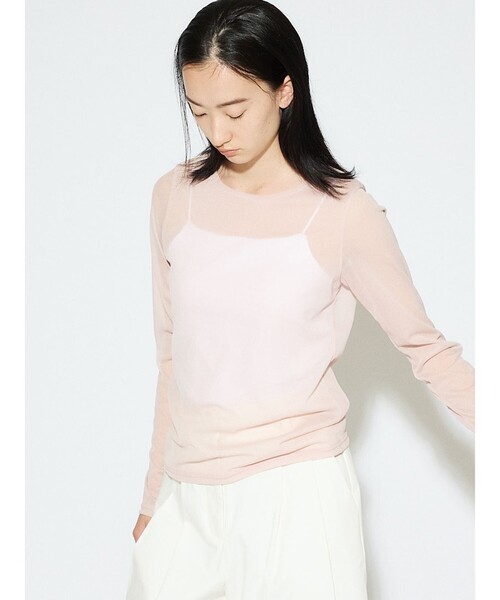 MIDIUMISOLID(ミディウミソリッド)の「MIDIUMISOLID for Ladies シアープルオーバー(Tシャツ/カットソー・レディース・アイボリー/ブラック/ピンク/ブラウン・FREE)」の10枚目の写真