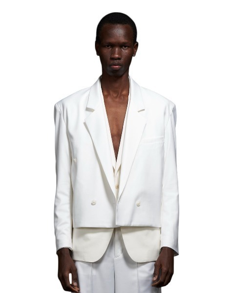 GalaabenD（ガラアーベント）の「Custom Vintage Short Double Jacket カスタムヴィンテージダブルショートジャケット（テーラードジャケット・メンズ・ブルー/ホワイト・46/44）」の2枚目の写真