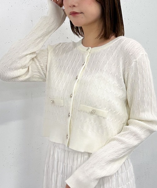 archives(アルシーヴ)の「細ケーブルライトニットカーディガン(カーディガン/ボレロ・レディース・ネイビー/グレー/ブルー/ピンク/アイボリー・MEDIUM)」の17枚目の写真
