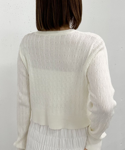 archives(アルシーヴ)の「細ケーブルライトニットカーディガン(カーディガン/ボレロ・レディース・ネイビー/グレー/ブルー/ピンク/アイボリー・MEDIUM)」の18枚目の写真