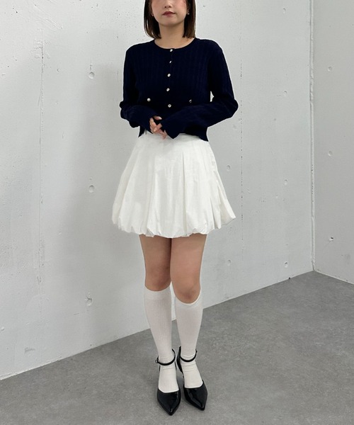 archives(アルシーヴ)の「細ケーブルライトニットカーディガン(カーディガン/ボレロ・レディース・ネイビー/グレー/ブルー/ピンク/アイボリー・MEDIUM)」の10枚目の写真