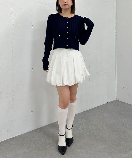 archives(アルシーヴ)の「細ケーブルライトニットカーディガン(カーディガン/ボレロ・レディース・ネイビー/グレー/ブルー/ピンク/アイボリー・MEDIUM)」の12枚目の写真