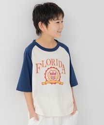 綿100％ プリント ラグラン 半袖Tシャツ