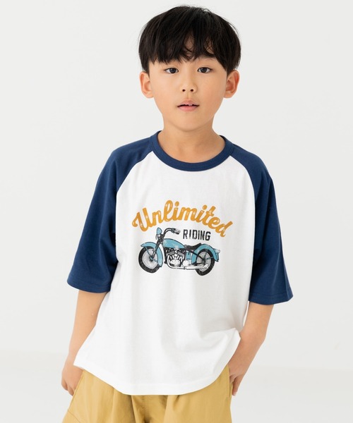 chil2（チルツー）の「綿100％ プリント ラグラン 半袖Tシャツ（Tシャツ/カットソー・キッズ・A/B/C/D/E/F/G/H/I/J/K/L/M/N/O/P/Q/R/S/T・130cm/140cm/80ｃｍ/90cm/110cm/100cm/120cm）」の8枚目の写真