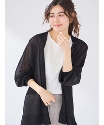 Perfect Suit FActory | バルーン袖　シアーカーディガン　オフホワイト/ブラック/ブルー(カーディガン/ボレロ)