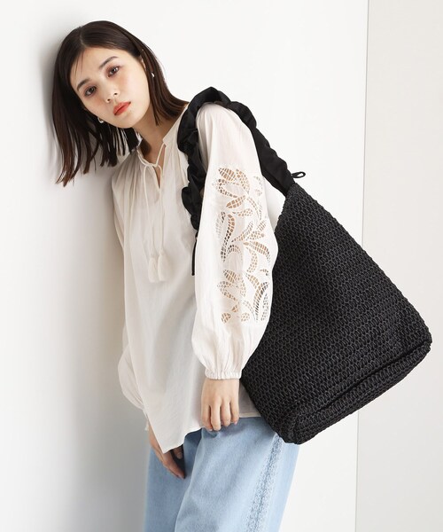 THE SHOP TK (ザ ショップ ティーケー )の「タフタフリル雑材トート(トートバッグ・レディース・ブラック/チャコール・00)」の1枚目の写真