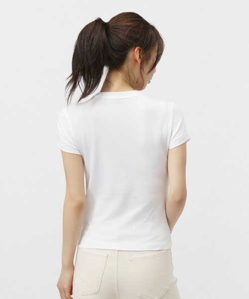 NIKE（ナイキ）の「ナイキ NIKE ナイキ  NSW チル ニット MD クロップ S/S Tシャツ OP（Tシャツ/カットソー・レディース・ホワイト/ダークグレー/ライラック・S/M/L）」の10枚目の写真